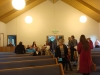 Before the service, in the sanctuary