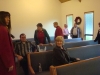 Before the service, in the sanctuary